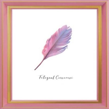 Fotoğraf Çerçevesi - 21x30 cm İç Ölçü - 25x34 cm Dış Ölçü - Pembe & Sarı Renk